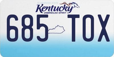 KY license plate 685TOX