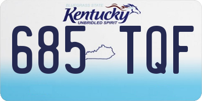 KY license plate 685TQF