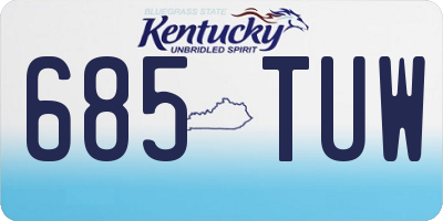 KY license plate 685TUW
