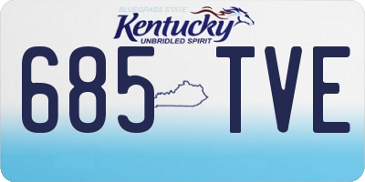 KY license plate 685TVE