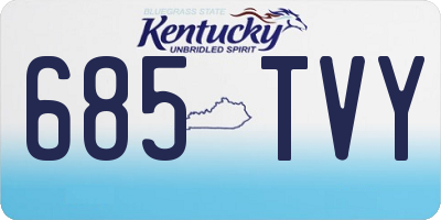KY license plate 685TVY