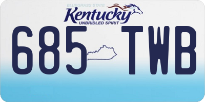 KY license plate 685TWB