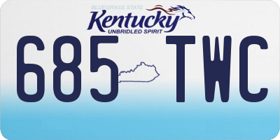 KY license plate 685TWC