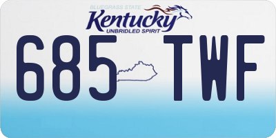 KY license plate 685TWF