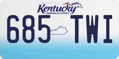 KY license plate 685TWI