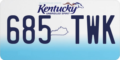 KY license plate 685TWK