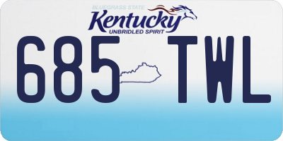 KY license plate 685TWL