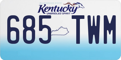 KY license plate 685TWM