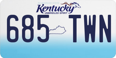 KY license plate 685TWN