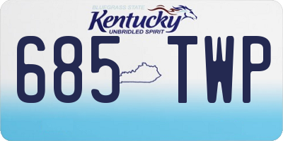 KY license plate 685TWP