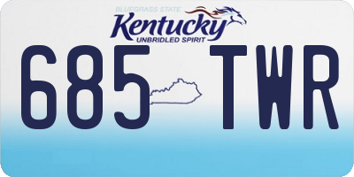 KY license plate 685TWR