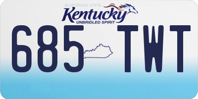 KY license plate 685TWT