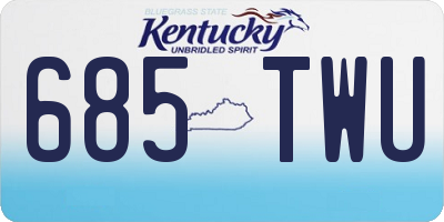 KY license plate 685TWU