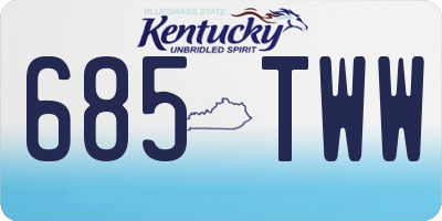 KY license plate 685TWW