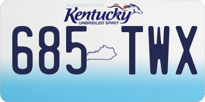KY license plate 685TWX
