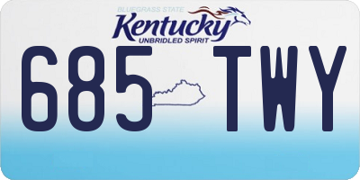 KY license plate 685TWY