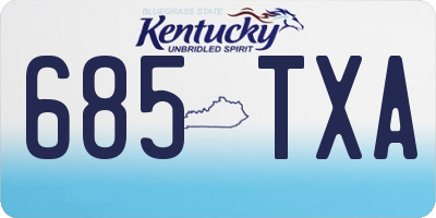 KY license plate 685TXA