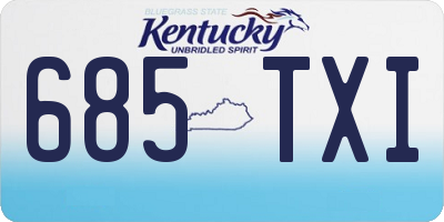 KY license plate 685TXI