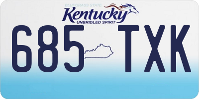 KY license plate 685TXK