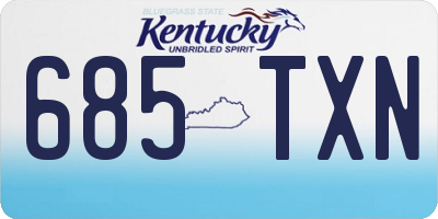 KY license plate 685TXN