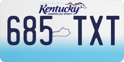 KY license plate 685TXT