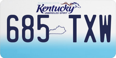 KY license plate 685TXW