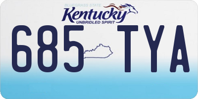KY license plate 685TYA
