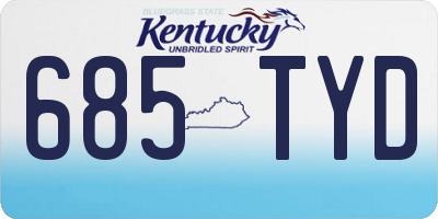 KY license plate 685TYD