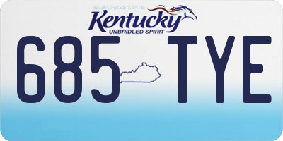 KY license plate 685TYE