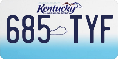 KY license plate 685TYF