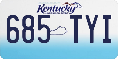 KY license plate 685TYI