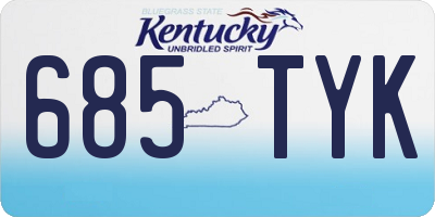 KY license plate 685TYK