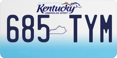 KY license plate 685TYM