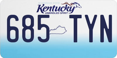 KY license plate 685TYN