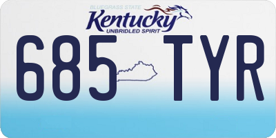 KY license plate 685TYR