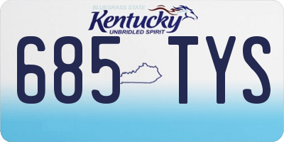 KY license plate 685TYS