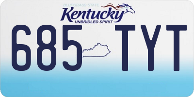 KY license plate 685TYT