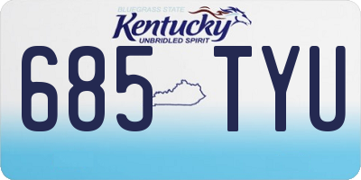 KY license plate 685TYU