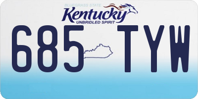 KY license plate 685TYW