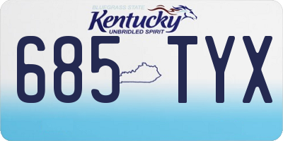 KY license plate 685TYX