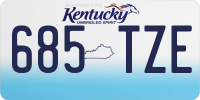 KY license plate 685TZE