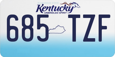 KY license plate 685TZF