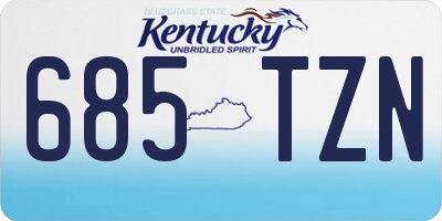 KY license plate 685TZN