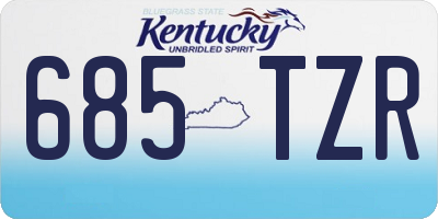 KY license plate 685TZR