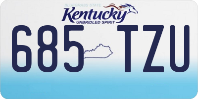 KY license plate 685TZU