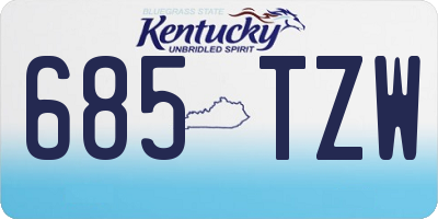 KY license plate 685TZW