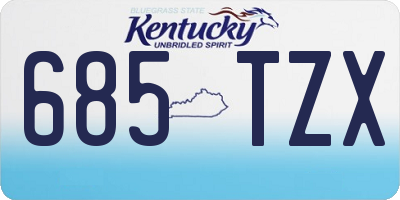KY license plate 685TZX