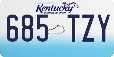 KY license plate 685TZY