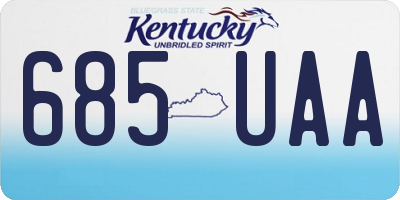 KY license plate 685UAA