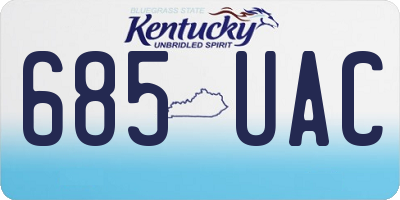 KY license plate 685UAC